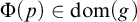 normal upper Phi left parenthesis p right parenthesis element of dom left parenthesis g right parenthesis