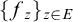 left brace f Subscript z Baseline right brace Subscript z element of upper E