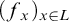 left parenthesis f Subscript x Baseline right parenthesis Subscript x element of upper L