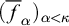 left parenthesis f overbar Subscript alpha Baseline right parenthesis Subscript alpha less than kappa