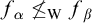 f Subscript alpha Baseline neither less than nor equals Subscript normal upper W Baseline f Subscript beta