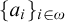 left brace a Subscript i Baseline right brace Subscript i element of omega