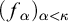 left parenthesis f Subscript alpha Baseline right parenthesis Subscript alpha less than kappa