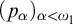 left parenthesis p Subscript alpha Baseline right parenthesis Subscript alpha less than omega 1