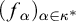 left parenthesis f Subscript alpha Baseline right parenthesis Subscript alpha element of kappa Sub Superscript asterisk