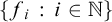 StartSet f Subscript i Baseline colon i element of double struck upper N EndSet