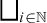 square union Underscript i element of double struck upper N Endscripts