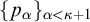 left brace p Subscript alpha Baseline right brace Subscript alpha less than kappa plus 1