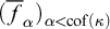 left parenthesis f overbar Subscript alpha Baseline right parenthesis Subscript alpha less than cof left parenthesis kappa right parenthesis