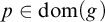 p element of dom left parenthesis g right parenthesis