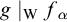 g vertical bar Subscript normal upper W Baseline f Subscript alpha Baseline