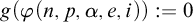 g left parenthesis phi left parenthesis n comma p comma alpha comma e comma i right parenthesis right parenthesis colon equals 0