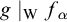 g vertical bar Subscript normal upper W Baseline f Subscript alpha Baseline