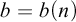 b equals b left parenthesis n right parenthesis