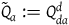 upper Q overtilde Subscript a Baseline colon equals upper Q Subscript d a Superscript d