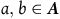 a comma b element of bold italic upper A