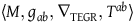 left angle bracket upper M comma g Subscript a b Baseline comma nabla Subscript TEGR Baseline comma upper T Superscript a b Baseline right angle bracket