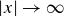 StartAbsoluteValue x EndAbsoluteValue right arrow normal infinity