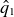ModifyingAbove q With caret Subscript 1