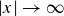 StartAbsoluteValue x EndAbsoluteValue right arrow normal infinity