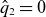 ModifyingAbove q With caret Subscript 2 Baseline equals 0