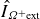 ModifyingAbove upper I With caret Subscript upper Omega Sub Superscript plus Subscript normal e normal x normal t