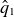 ModifyingAbove q With caret Subscript 1