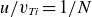 u divided by v Subscript italic Ti Baseline equals 1 divided by upper N