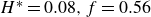 upper H Superscript asterisk Baseline equals 0.08 comma f equals 0.56