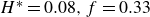 upper H Superscript asterisk Baseline equals 0.08 comma f equals 0.33