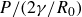 upper P divided by left parenthesis 2 gamma divided by upper R 0 right parenthesis