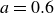a equals 0.6