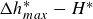 upper Delta h Subscript m a x Superscript asterisk Baseline minus upper H Superscript asterisk