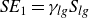 italic SE Subscript 1 Baseline equals gamma Subscript italic log base 10 Baseline upper S Subscript l g