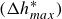 left parenthesis upper Delta h Subscript m a x Superscript asterisk Baseline right parenthesis
