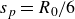 s Subscript p Baseline equals upper R 0 divided by 6