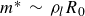 m Superscript asterisk Baseline tilde rho Subscript l Baseline upper R 0