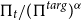 normal upper Pi Subscript t Baseline divided by left parenthesis normal upper Pi Superscript t a r g Baseline right parenthesis Superscript alpha