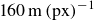 160 micro sign normal m left parenthesis normal p normal x right parenthesis Superscript negative 1
