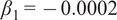 beta 1 equals negative 0.0002