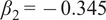 beta 2 equals negative 0.345