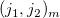 left parenthesis j 1 comma j 2 right parenthesis Subscript m