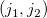 left parenthesis j 1 comma j 2 right parenthesis