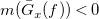 m left parenthesis ModifyingAbove upper G With bar Subscript x Baseline left parenthesis f right parenthesis right parenthesis less than 0