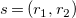 s equals left parenthesis r 1 comma r 2 right parenthesis
