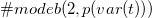 number sign m o d e b left parenthesis 2 comma p left parenthesis v a r left parenthesis t right parenthesis right parenthesis right parenthesis