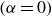 left parenthesis alpha equals 0 right parenthesis
