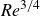 italic Re Superscript 3 divided by 4