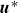 bold italic u Superscript asterisk