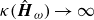 kappa left parenthesis ModifyingAbove bold italic upper H With caret Subscript omega Baseline right parenthesis right arrow normal infinity